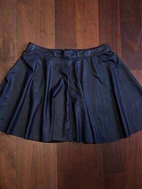GLOW Pleather Skater Skirt